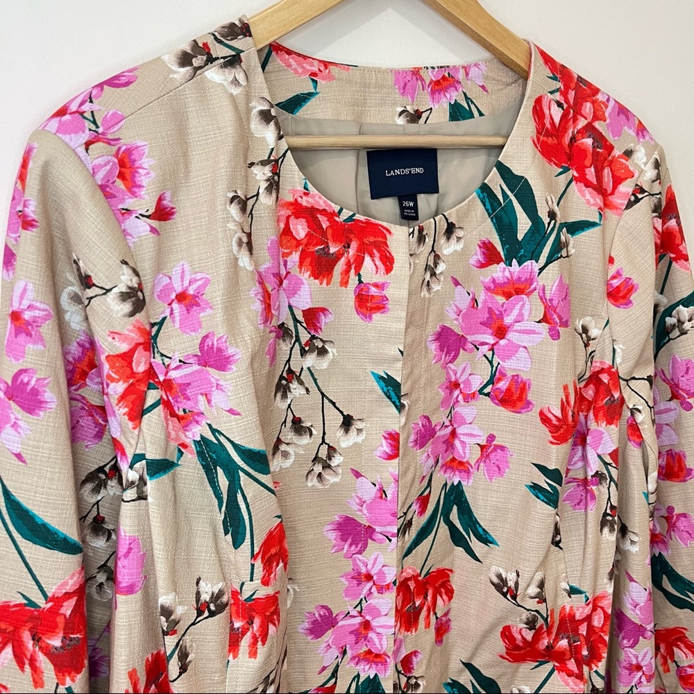 Lands End Garden Floral Coat Plus Size Jacket Fairy Cottagecore Whimsical 26W - Picture 5 of 10